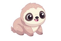 Cute baby sloth cartoon drawing animal.
