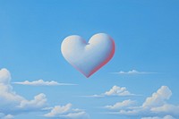 Minimal space a heart shaped cloud balloon blue sky.