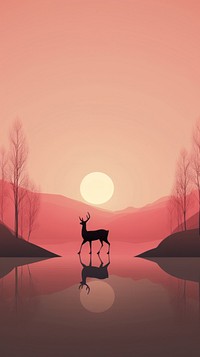 Deer outdoors nature sunset.