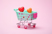 Collage Retro dreamy of a cart heart consumerism supermarket.
