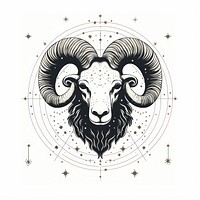 Aries zodiac sign drawing animal mammal.