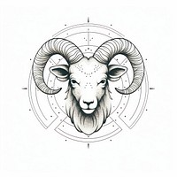 Aries zodiac sign drawing livestock sketch.