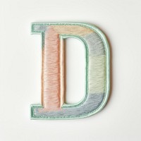 Patch letter D white background textile pattern.