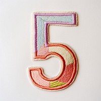 Patch letter number 5 white background creativity textile.