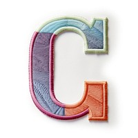 Patch letter C text white background creativity.