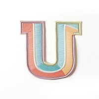 Patch letter U text white background creativity.