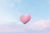 Heart shaped on sky balloon pink tranquility.