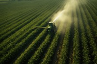 Spraying fertilizer field agriculture outdoors.
