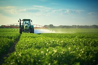 Spraying tractor field agriculture.