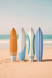 Surfboards on tropical beach