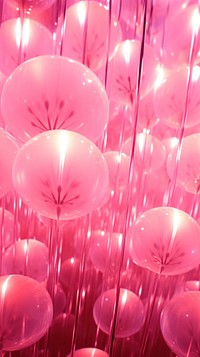 Pink cell neon balloon backgrounds illuminated.