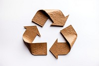 Recycle cardboard paper white background.