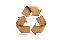 Recycle cardboard white background recycling.