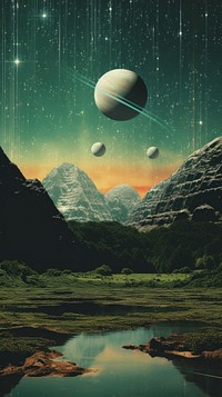 Cool wallpaper green hills planet space landscape.