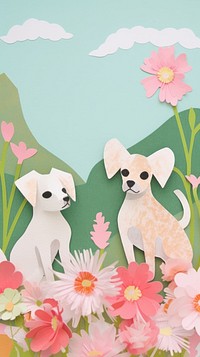 2 Chihuahua dogs craft chihuahua flower plant.