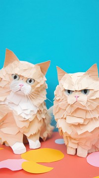 2 grumpy cats craft animal mammal paper.