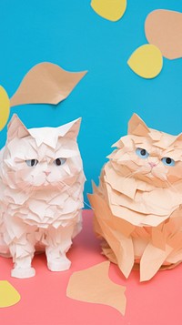 2 grumpy cats craft paper origami animal.