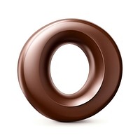 Letter O brown white background confectionery.