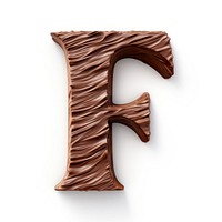 Letter F text chocolate brown.
