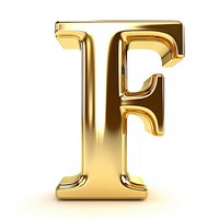 Letter F shiny font gold.