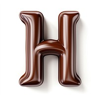 Letter H chocolate dessert brown.