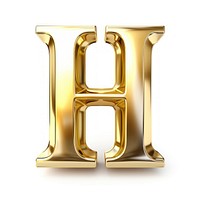 Letter H gold shiny font.