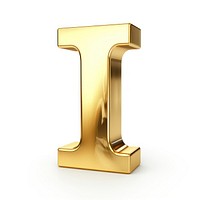 Letter I gold font white background.