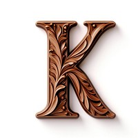 Letter K text alphabet brown.
