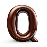 Letter Q text chocolate brown.