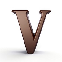 Letter V alphabet brown font.
