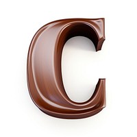Alphabet letter C chocolate brown font.