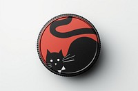 Black cat patterned button mockup psd