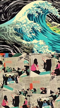 Tsunami newspaper poster advertisement.