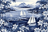 Vintage Hawaiian sailboat sea outdoors vehicle.