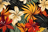 Hawaiian tropical leaves pattern flower plant.