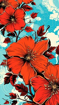 Flower art hibiscus pattern.