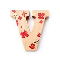 Letter V font wood toy.