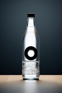 Bottle white circle glass table.