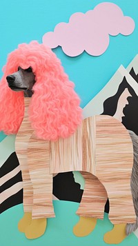 A fashionable poodle dog craft mammal animal person.