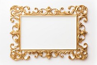 White and gold frame vintage jewelry photo white background.