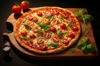 Pizza tomato basil food.