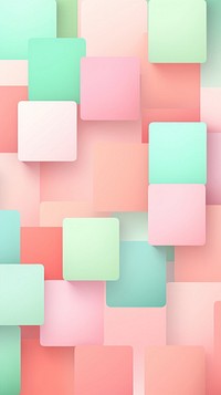 Pastel overlapping square pattern paper wall.