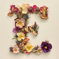 Alphabet E font flower art plant.