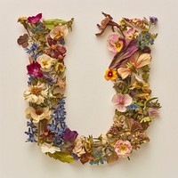 Alphabet U font flower art plant.