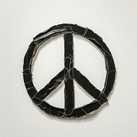 Tape Peace Sign symbol black white background.