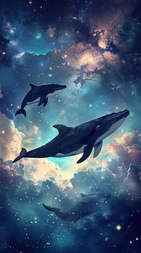 Blue wallpaper astronomy outdoors dolphin.