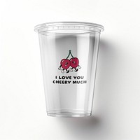 Transparent plastic cup mockup psd