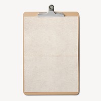 Blank paper on brown clipboard