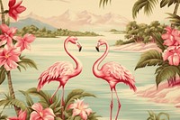 Hawaiian flamingo pattern bird pink.