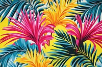 Hawaiian palm leaves pattern yellow plant.